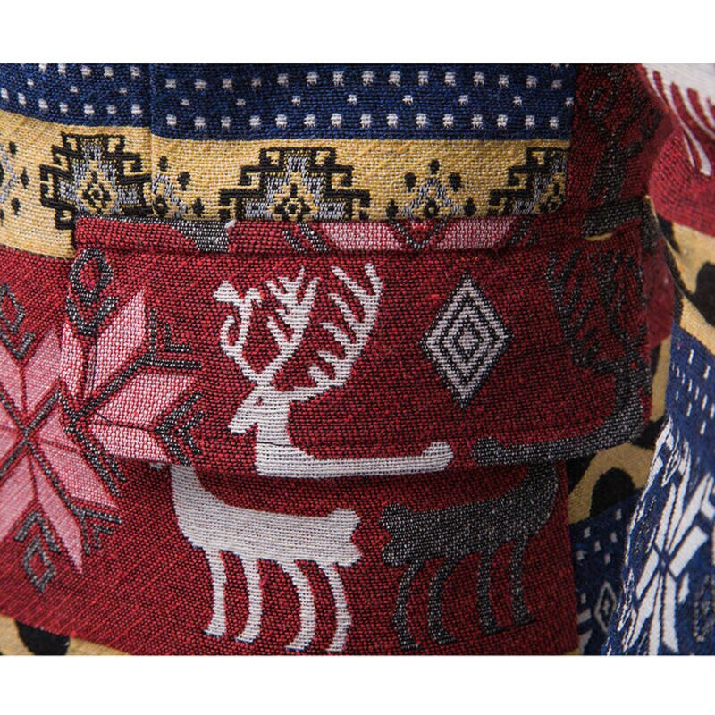 Trend Christmas Men's Slim Fit Stylish Casual One Button Blazers Coat Autumn Winter Unique Print Suit Outwear