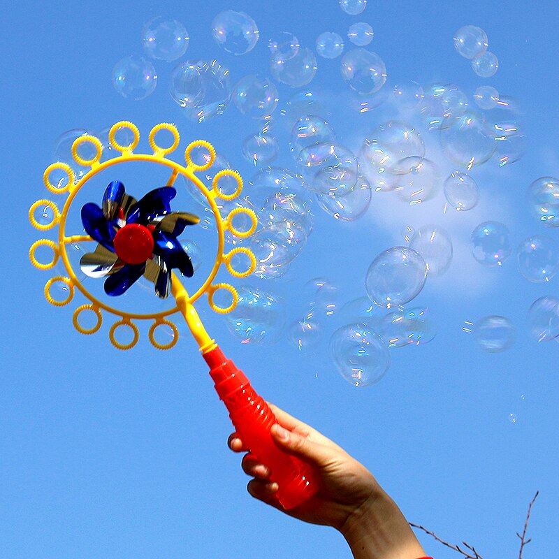 Bubble Wand Speelgoed Kinderen Buiten Spelen Speelgoed Twee-In-een Bubble Stok Windmolen Magic Draagbare Bubble Stickchildren