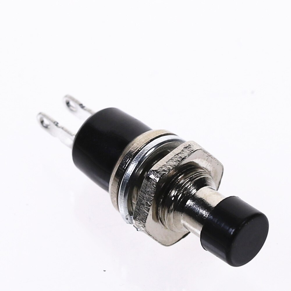 10Pcs PBS-110 7MM Momentary Push Button Switch Press The Reset Switch Momentary ON OFF Push Button Micro Switch Normally Open NO: black