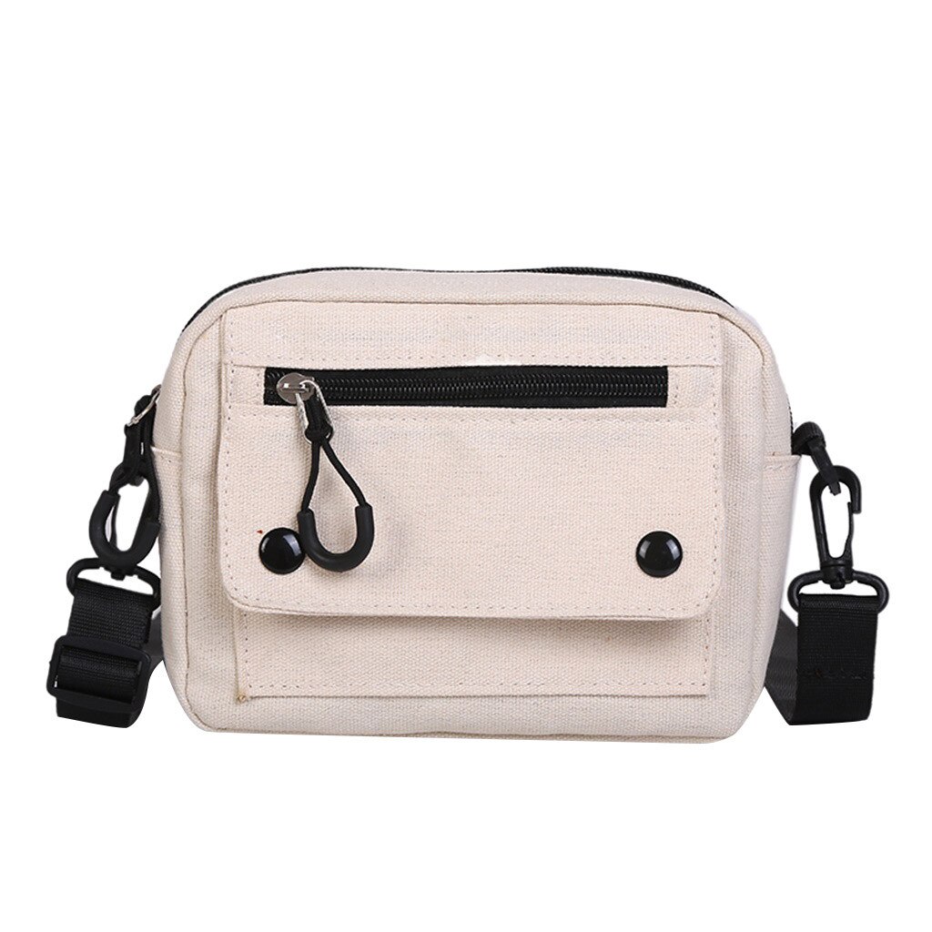 Zomer Canvas Crossbody Tas Vrouwen Pure Color Casual Tote Outdoor Tas Canvas Handtas Rits Schoudertas Bolsos Mujer #25: B