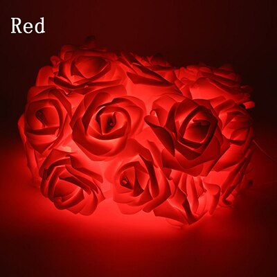 1.5M 10led Rose Bloem Kerst String Lights Battery Operated Valentine Bruiloft Decoratie Bloem Lampen Led Lamp: Rood
