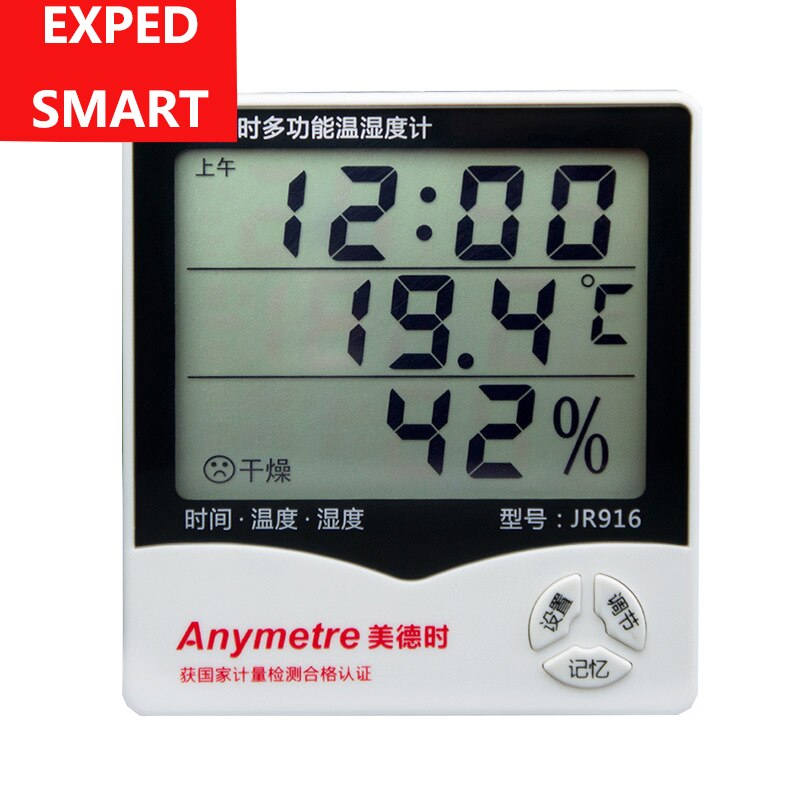 Indoor LCD MIN Klok Temperatuur-vochtigheidsmeter Thermometer Digitale LCD thermo hygrometer