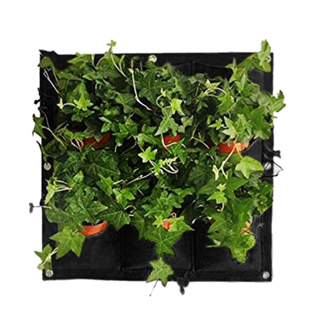 Enverdecimiento Vertical colgante de pared la siembra bolsa jardín planta crecer bolsas para macetas Eco amigable de plántulas de cultivo de 9/18 bolsillo