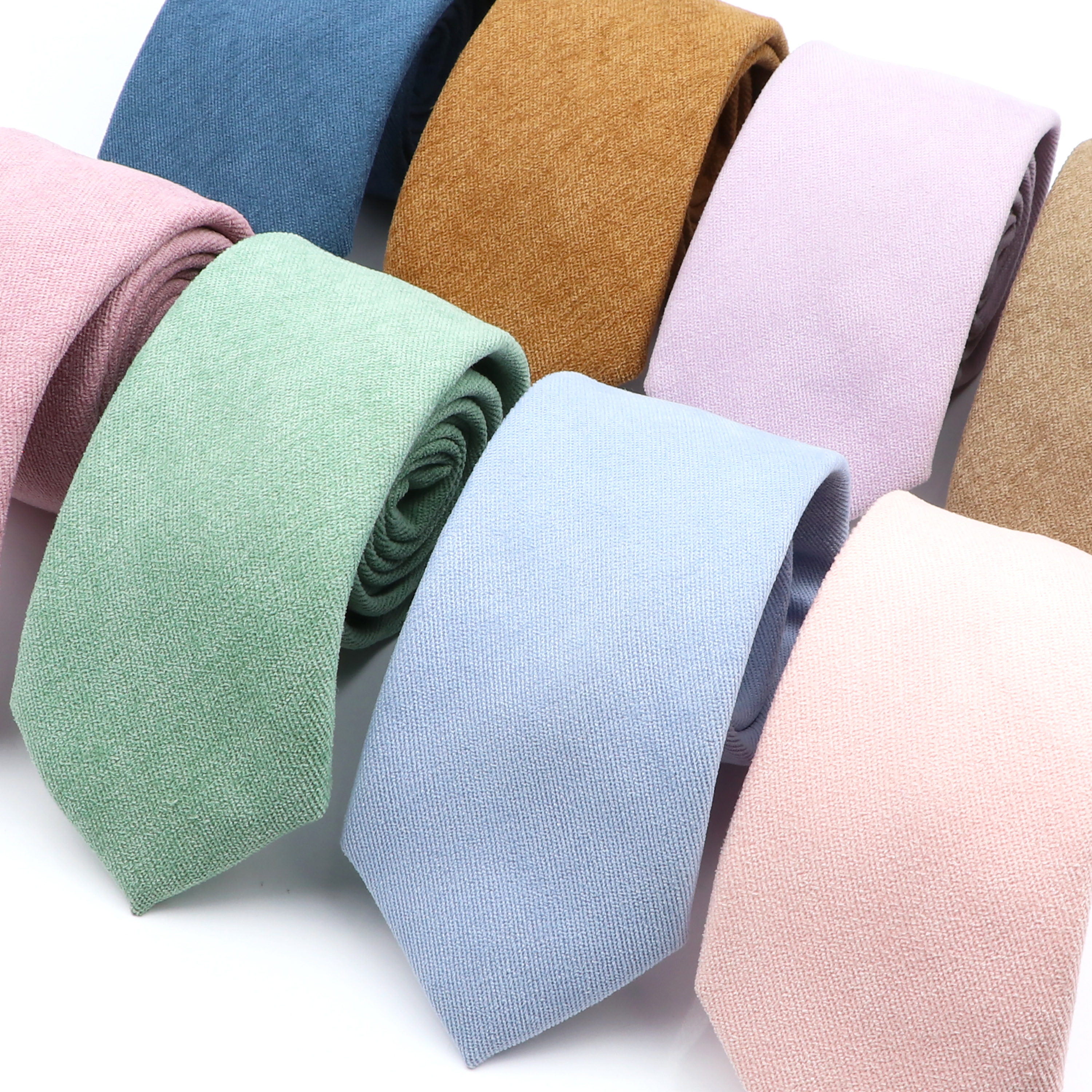 29 coloré couleur unie hommes cravate 100% coton doux velours côtelé pour hommes femmes romantique fête de mariage cravate vert rose kaki cravate