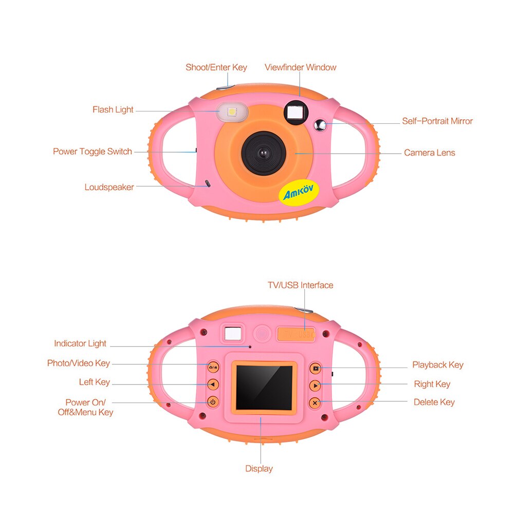 1 Pc freundlicher Digital Kamera Mini 500 Millionen Pixel Karikatur freundlicher Fotografie Kamera für Kleinkinder Babys freundlicher