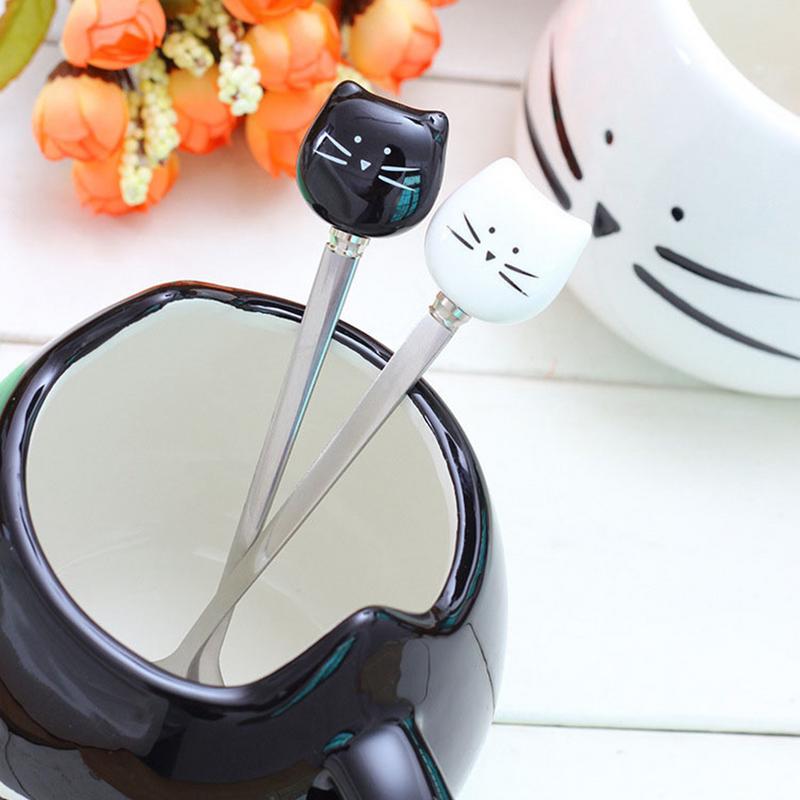 Rührlöffel für Katzen, eleganter Katzenlöffel, Kaffeelöffel, Tasse, Teelöffel, lustiger Teelöffel für glattes Eis, Dessertlöffel, Kaffee