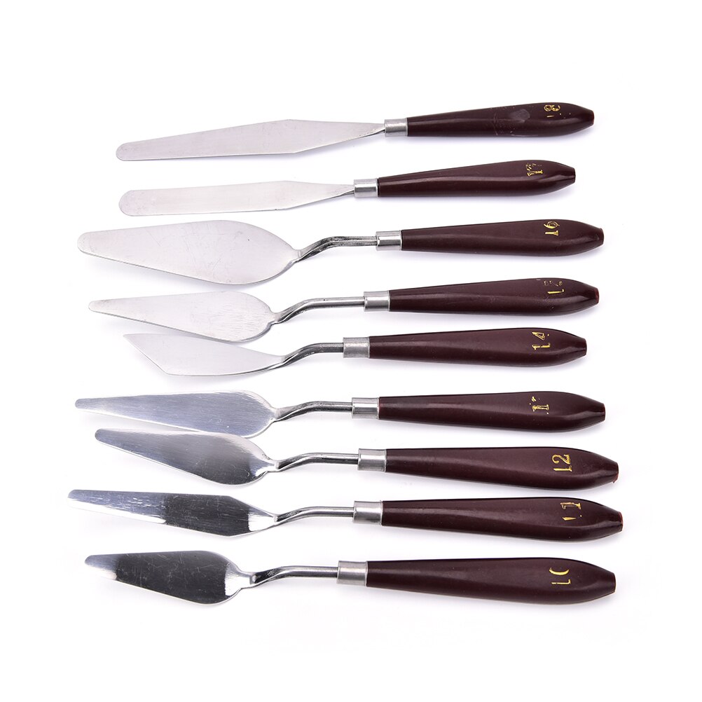1 pièces inox peintures Palette grattoir spatule couteaux pour artiste huile Gouache peinture couteau lame outils