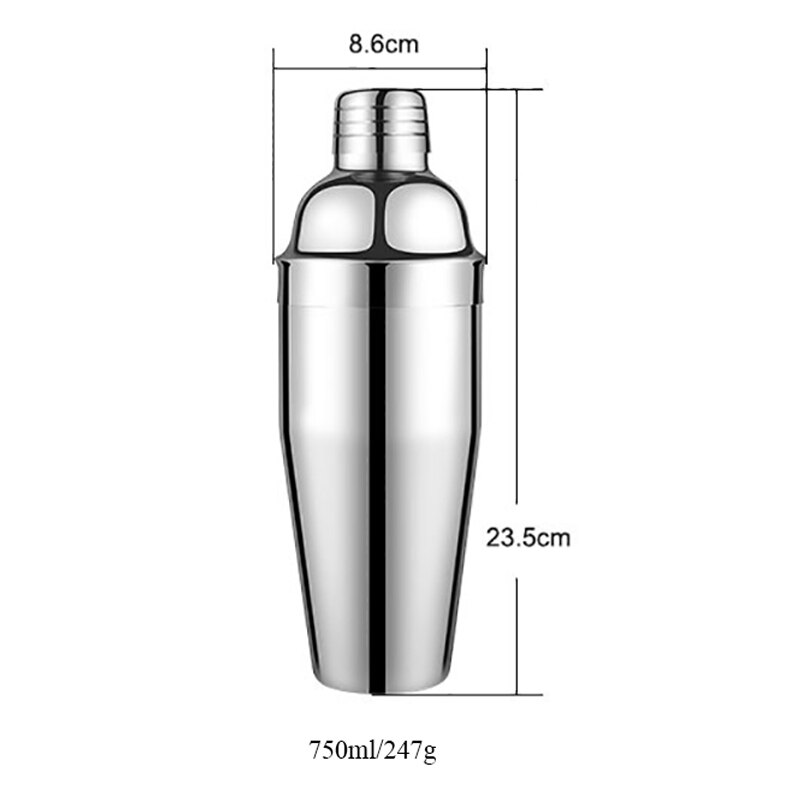 750ML Boston Shaker Cocktail Mixer Martini Cocktail Shaker Stainless Steel Bartender Bar Wine Cup Set Birthday Party Bar Tools: 750ML