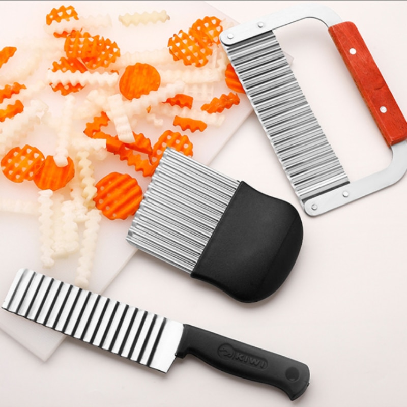 Keuken Snijplank - Roestvrij Staal - Aardappel Ui Snijder Mes - Gegolfd Gadget Gereedschap - Fruit & Groente Snijder