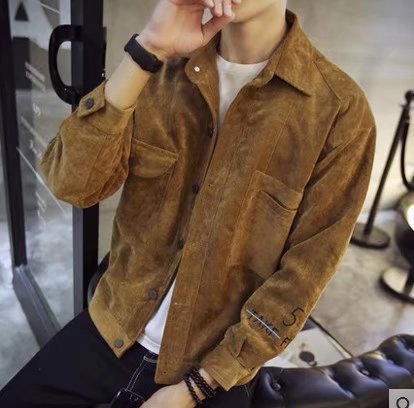 Jassen Mannen Turn-down Kraag Single Breasted Leisure Effen Eenvoudige All-Match Koreaanse Stijl Daily Soft Jacket Mens Denim jassen: 1005khaki / M