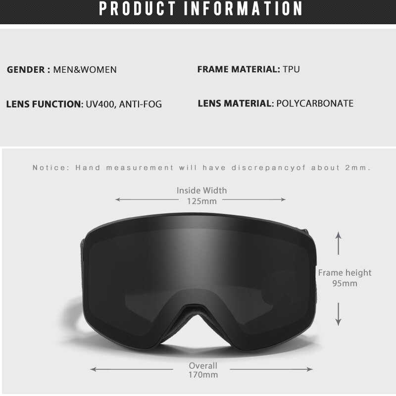 Dragon-Gafas de esquí de doble capa para hombre y mujer, lentes antivaho grandes para esquiar, nieve, snowboard, D292, UV400