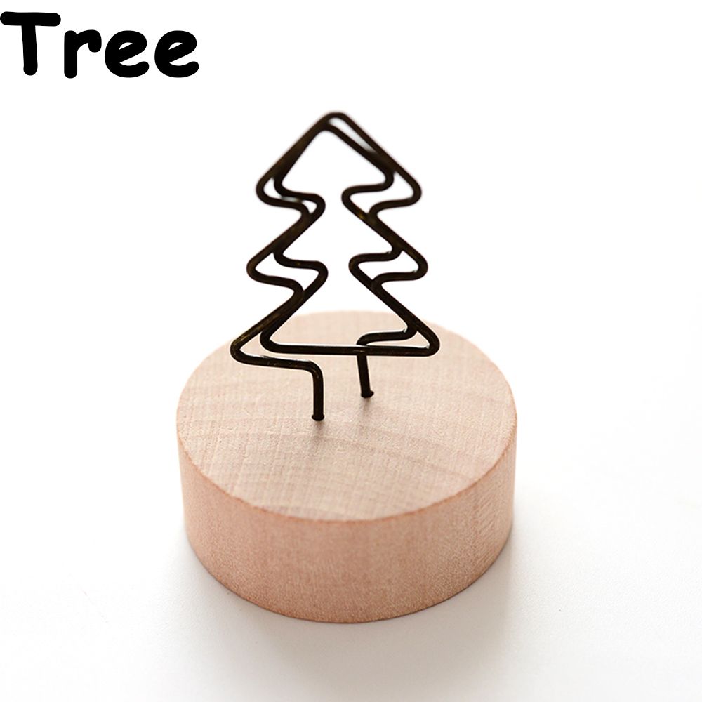 Soporte colgante de madera para tarjetas y notas, Base para fotos, Clip para notas, artículo, marco de fotos, mesa, suministros de oficina,: tree