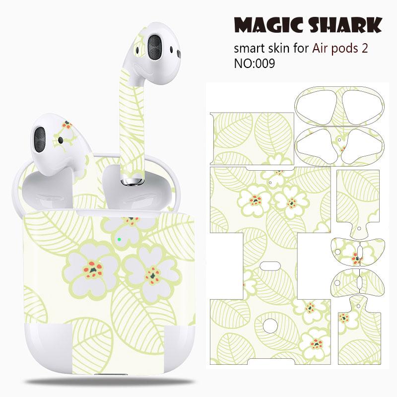 Magic Shark Clear Leaf Flower The North Face Leopard Cells Ultra Thin Sticker Case Film for Apple Airpods 2 Airpods2 001-019: 009