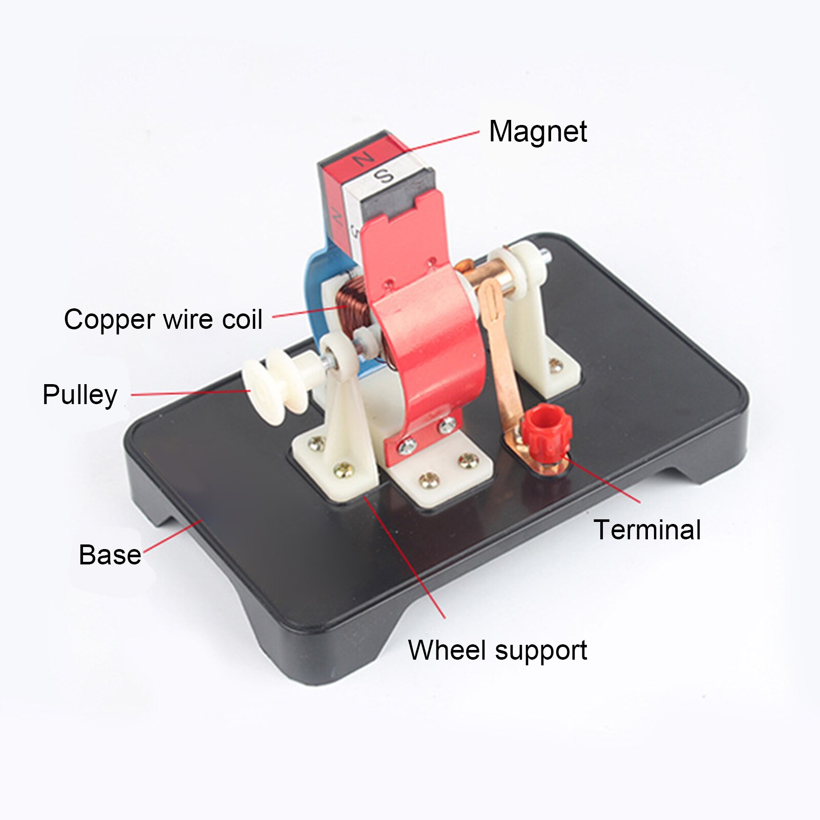 Imán permanente Motor DC pequeño modelo experimento de física instrumento con desmontaje herramienta de cables física Motor eléctrico de trabajo