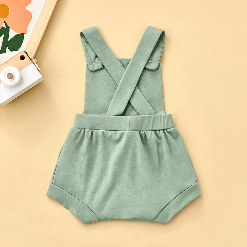 Barboteuse pour -né de 0 à 18 mois, vêtements d'été sans manches pour garçons et filles, poches à bretelles, pantalons courts, salopette pour tout-petits, combinaisons amples