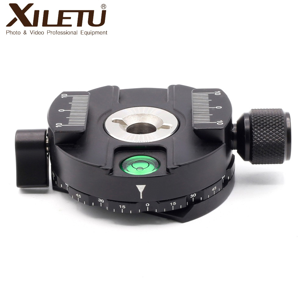 XILETU XPC-60C 360 Degree Panoramic Clamp Aluminum Alloy Adapter Quick Release Plate Tripod DSLR Photography Accessory