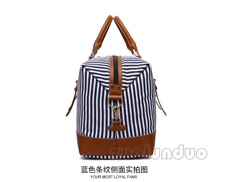 Zld factory direct original herren gestreifte canvas reisetasche gepäckstück große kapazität handtasche reisetasche