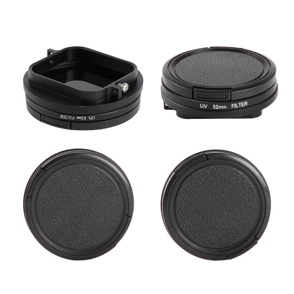 52 m/58mm CPL/UV Kamera Filter + Adapter + Objektiv Schutz Für GoPro Held 3 3 + 4 5 6 7 schwarz Aktion Kamera Zubehör
