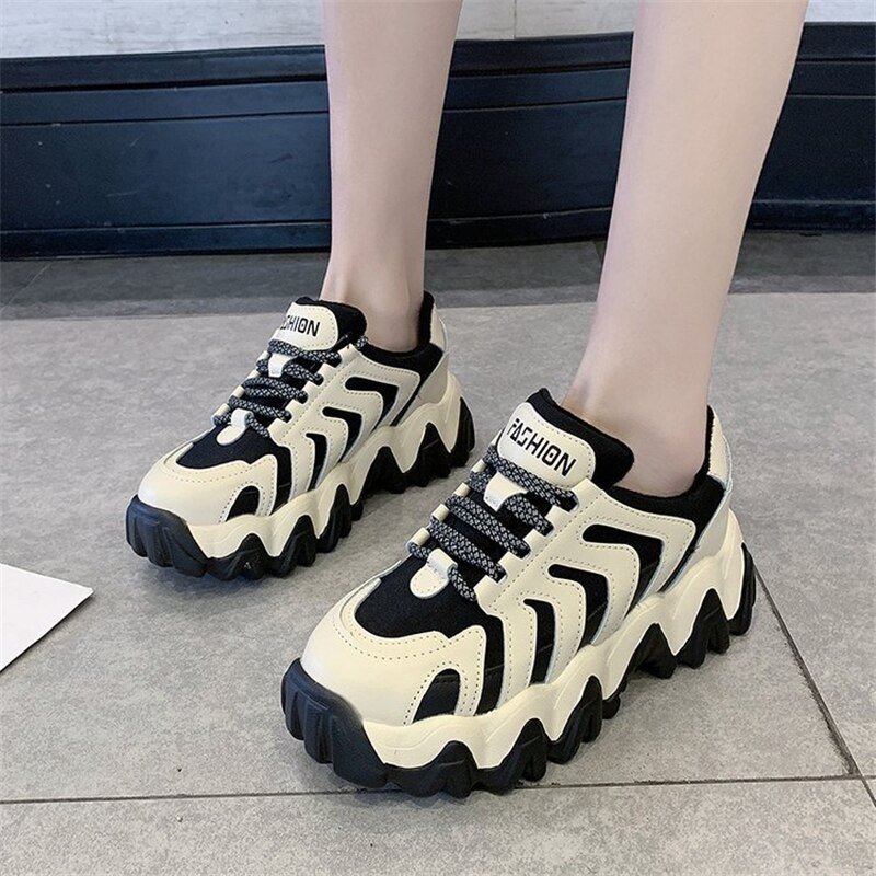 Vrouwen Schoenen Mode Dikke Zolen Leuke Verhoogde Sneakers Casual Loopschoenen Platte Bodem