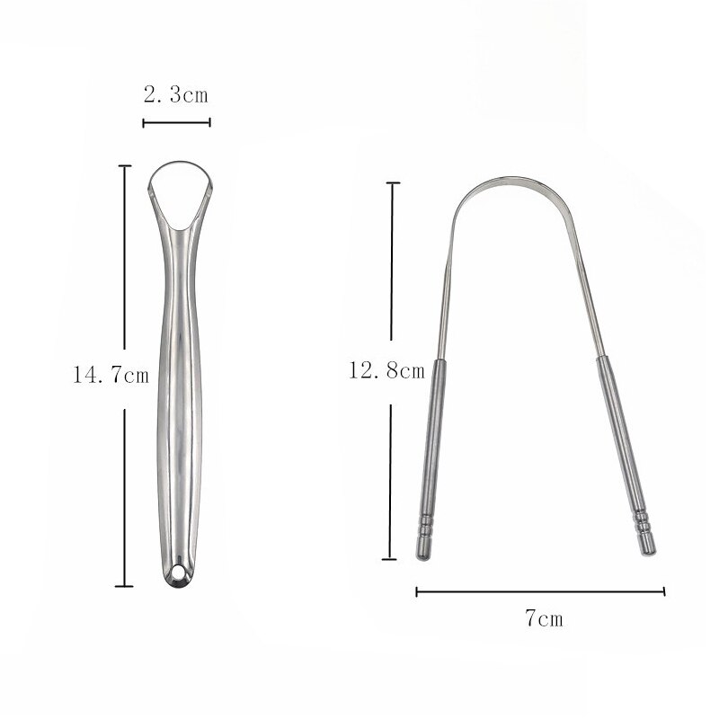 Stainless Steel Useful Tongue Scraper Cleaner Fresh Breath Cleaning Coated Tongue Oral Hygiene Care Tools
