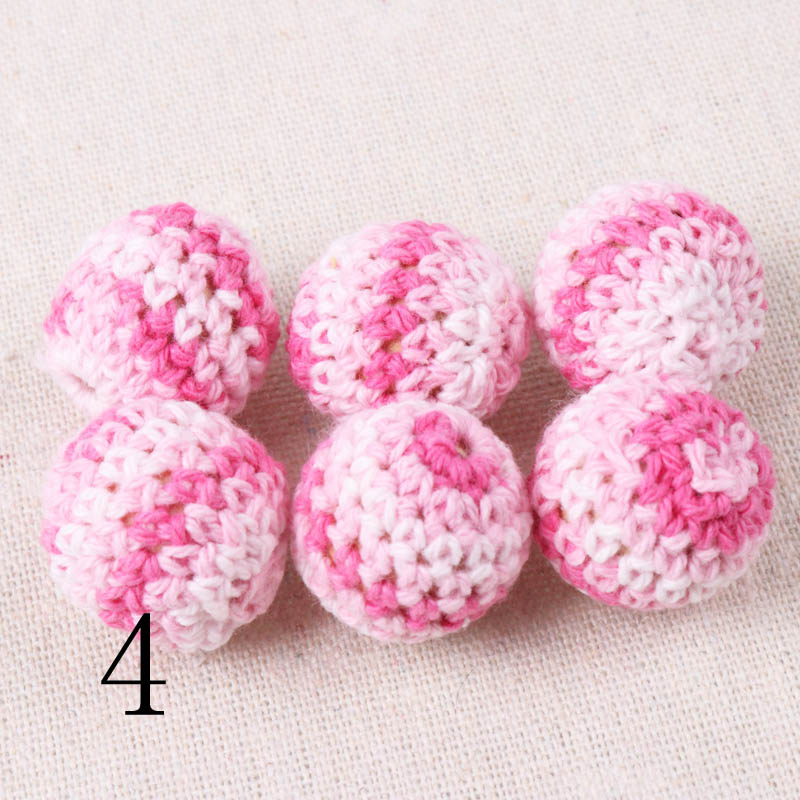 Doppel farbe Elegante 20mm Häkeln Perlen Wolle Garn Für Wählen Gestrickte Durch Baumwolle Gewinde DIY Schmuck Machen 5 Stck: verrotten
