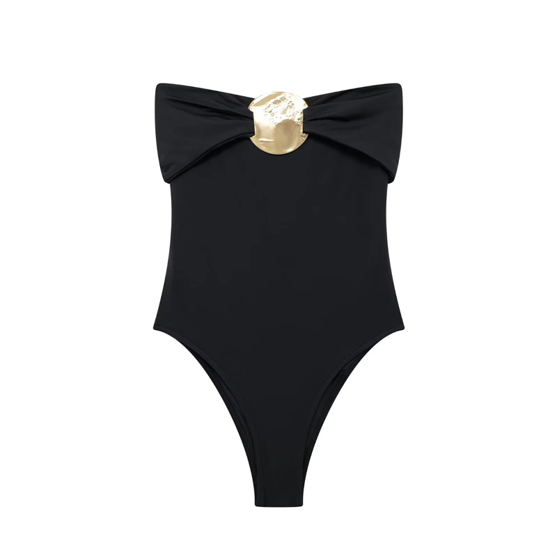 Traf off shoulder sort kvinde krop ærmeløs stram bodysuit lingeri sexet rygløs bodysuit kvinder sommer badedragt: M / Sort