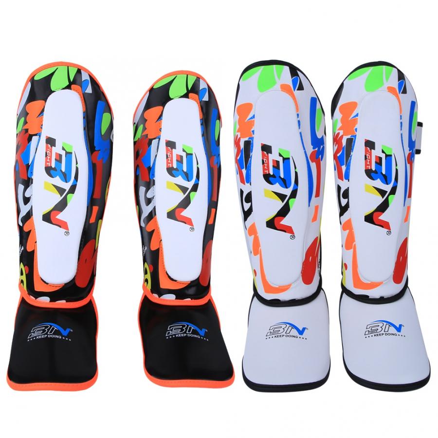 Mma boxe shin guard crianças protetor de perna caneleiras muay thai taekwondo treinamento tornozelo suporte engrenagem protetora footguard