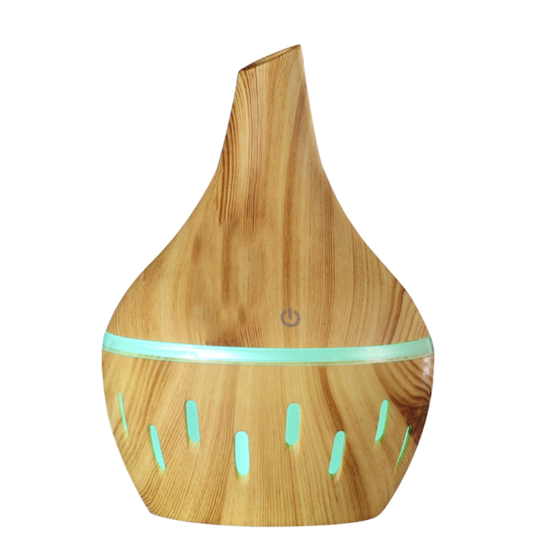 300ml wood grain aromatherapy essential oil diffuser 7 color Moon light ultrasonic cold fog Mini humidifier air purifier: Purple