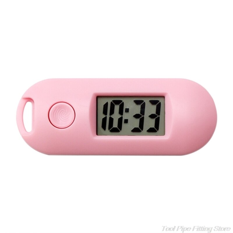 Portable Silent Digital Electronic Clock for Student Exam Study Library Mini Pocket Watch Green Backlight LCD Display M09 21: Pink