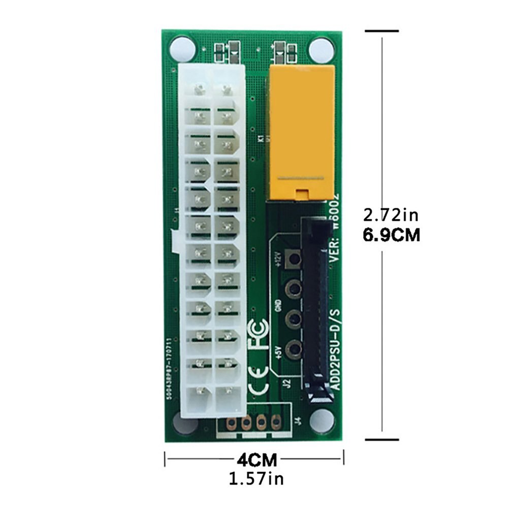 Black Dual Psu Voeding Sync Adapter Add2psu Atx 24Pin Te 4pin Molex Synchrone Connector Riser Cable Mijnwerker