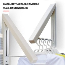 Creamy White Retractable Clothes Rack Multifunctional Practical Clothes Hanger Coat Hanger Hat Shelf Bedroom Waterproof