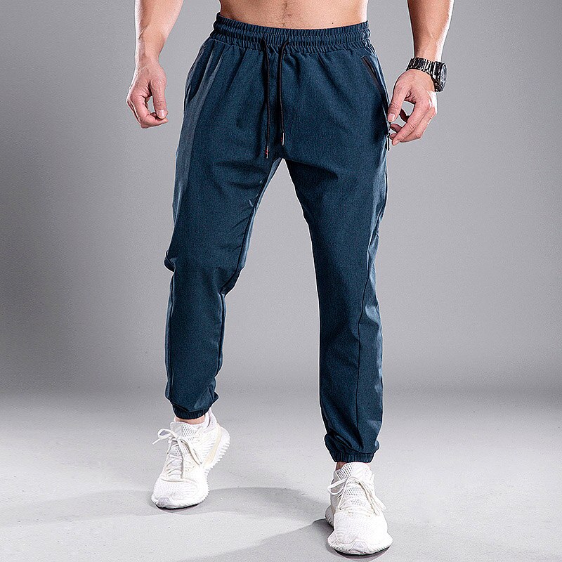 Men Jogging Pants GYM Training Pants Sportswear Sports Pants Men's Running Swearing Jogging Sport Pants With Zipper Pockets 2: 2XL(175-180cm) / gray