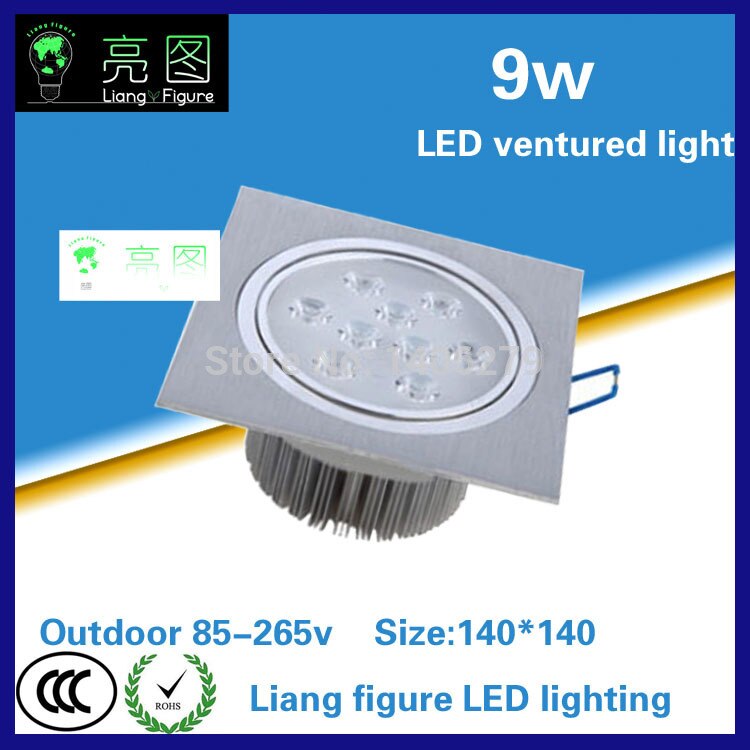 9 W LED Grille lamp AC85-265V enkele kop plafondlamp energiebesparende LED downlight spotlight