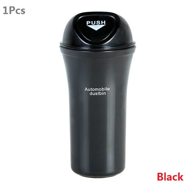 Mini cubo para colgar basura de coche de 9cm * 7cm * 20cm, caja de almacenamiento multifunción para cáscaras, accesorios para coche, suministros multifunción, duradero,: Black