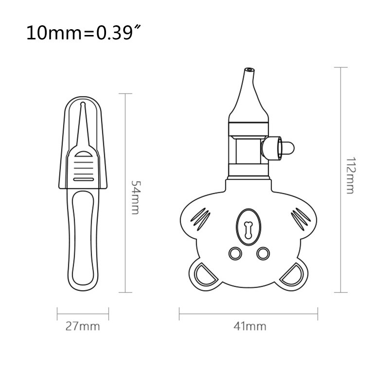 Crianças recém-nascidos nasal aspirador urso dos desenhos animados silicone bebê segurança nariz aspirador de pó sucção sniffling equipamentos