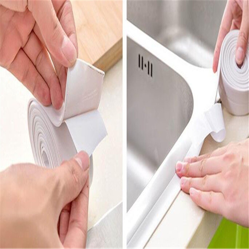 3.2m*22mm Self Adhesive Tape Waterproof Anti Moisture Bathroom Mosaic Wall Sticker Kitchen Stickers Sink Door Window Slit Strip