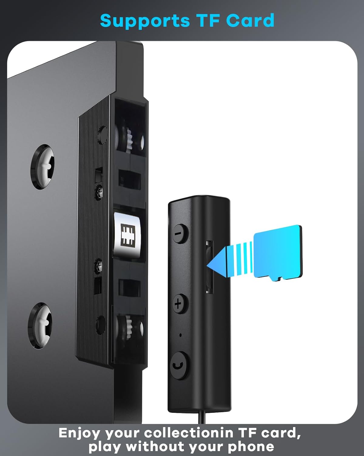 Adaptateur de Cassette Bluetooth 5.1 pour voiture, prise en charge de la carte TF, récepteur Audio Bluetooth de voiture, adaptateur de lecteur de bande pour véhicule