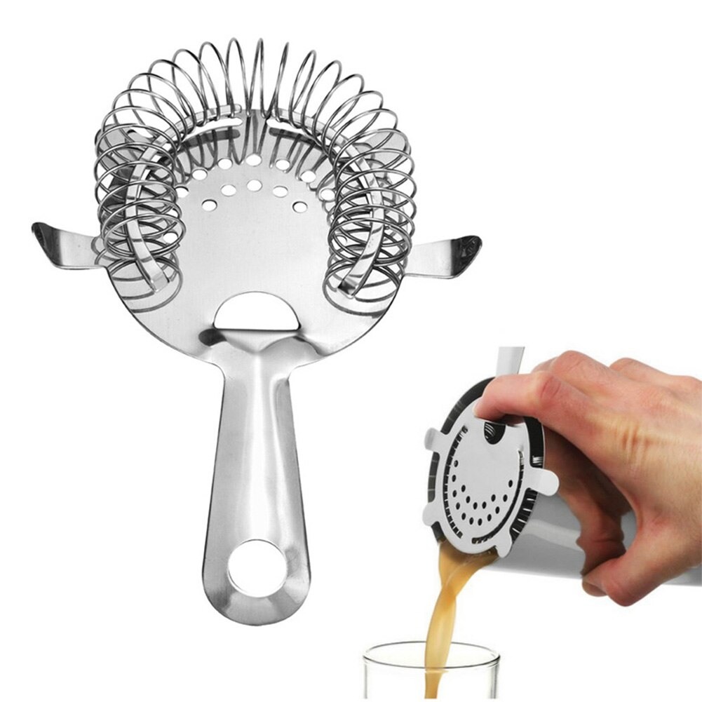 Bar Stainless Steel Wire Spring Bartender 4 Prong Cocktail Tool Strainer Drink Shaker