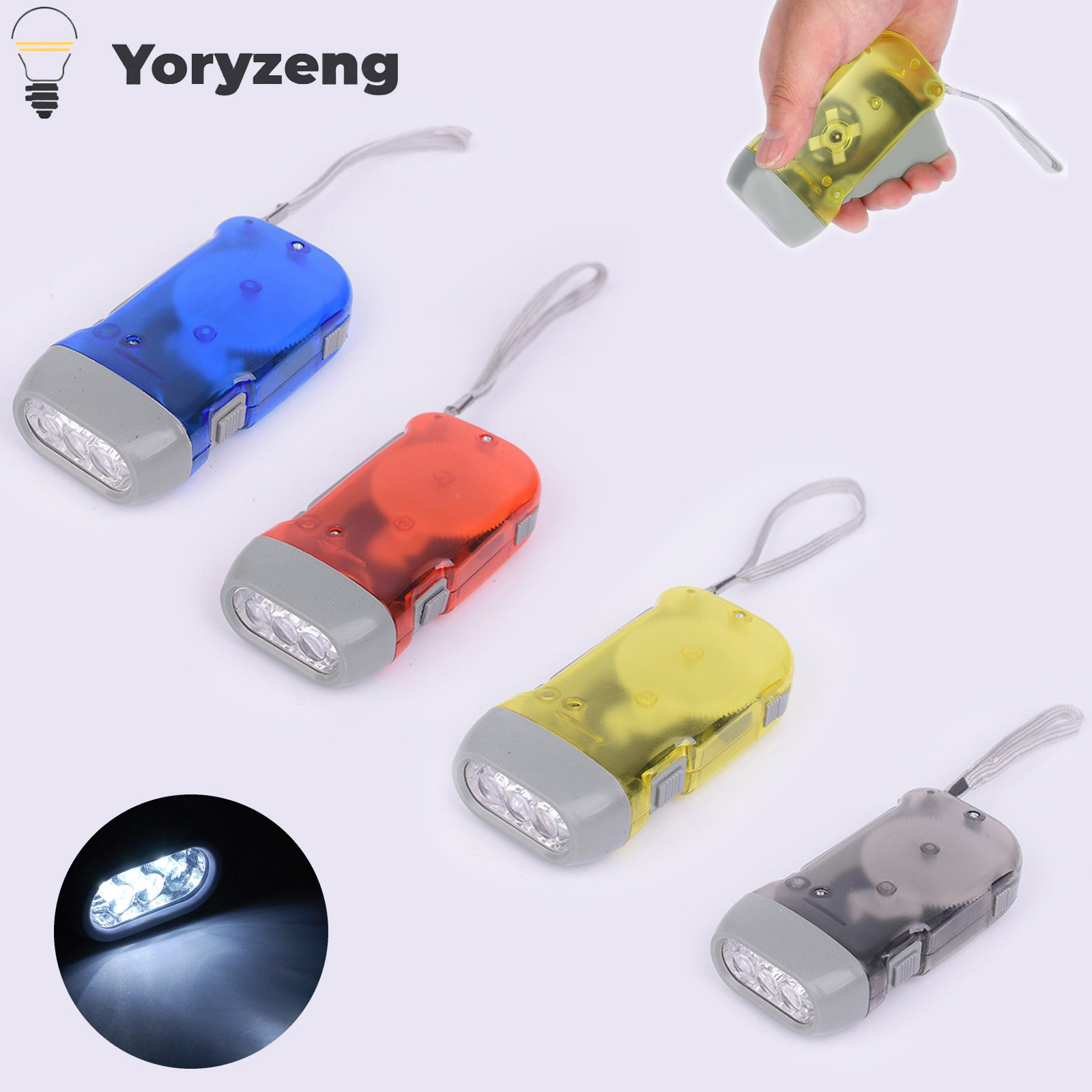 Tragbare Hand Drücken LED Nacht Taschenlampe Selbst-angetrieben Dynamo Kurbel Energie Wind hoch Manuelle Stromerzeugung Für Camping Reiten