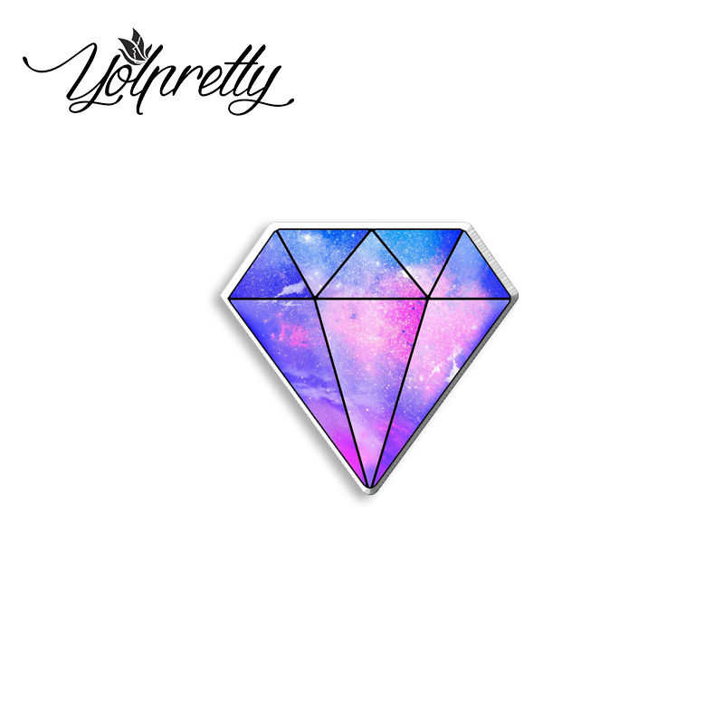 Pin de insignia de epoxi acrílico, Pin de solapa, Graffitis, animales de colores, geometría, Galaxia, , novedad de 2023: Chapado en zinc azul