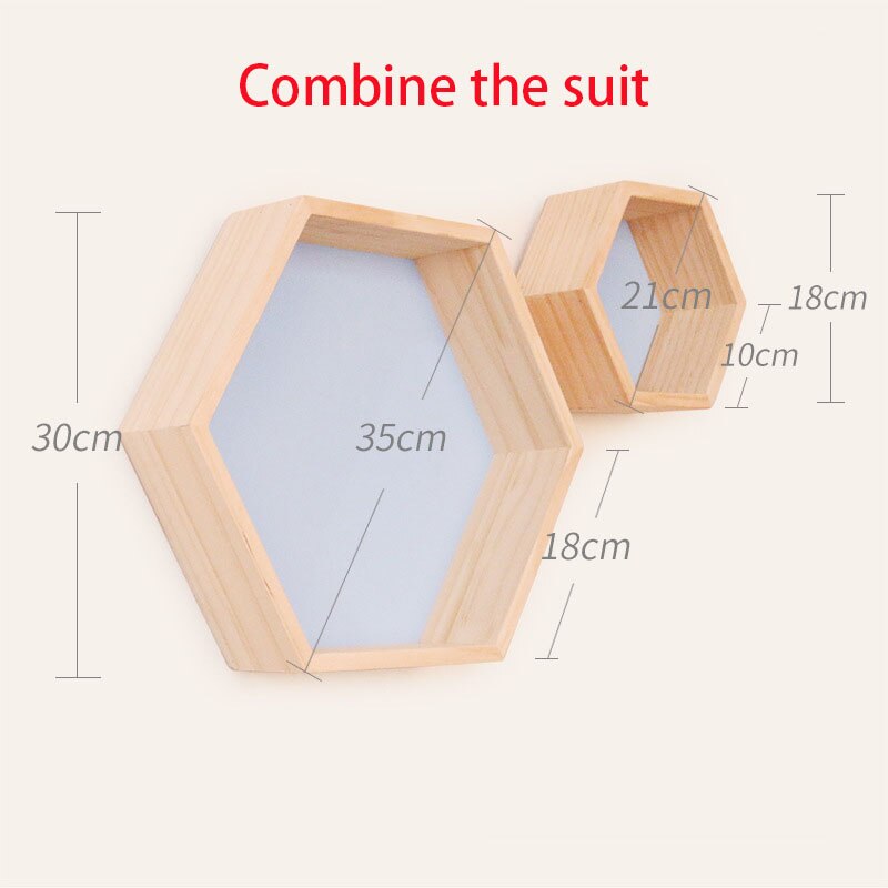 Kleurrijke Moderne Massief Houten Muur Decoratie Rack Wanddecoratie Creatieve Display Rack Honingraat Hexagon Rack: Blauw