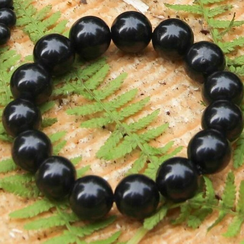 Shungite bracelet from Russia different styles polished EMF protection root chakra healing and cleaning bracelet: A-12CM