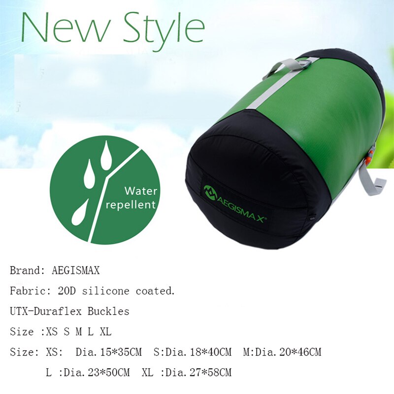 AEGISMAX wodoodporny kompresyjny worek bagażowy śpiwór kempingowy pudełko robić przechowywania pakiet torba podróżna na wycieczki piesze produkty puchowe: XXS