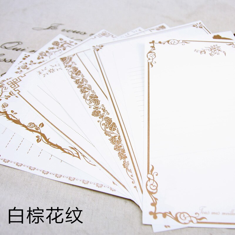 Hethrone 8 fogli di alto-fine Vintage ▾ Stile di Scrittura di Carta di Festa di nozze lettera di invito carta Cultura di Immagazzinaggio Della Cancelleria di Carta G: 2pcswhite