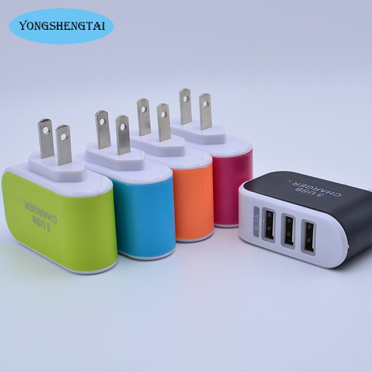 3 anschlüsse, 3.1a dreifach-usb-anschlüsse, netzteil für zuhause und reisen, us-/eu-stecker, handy-ladegerät