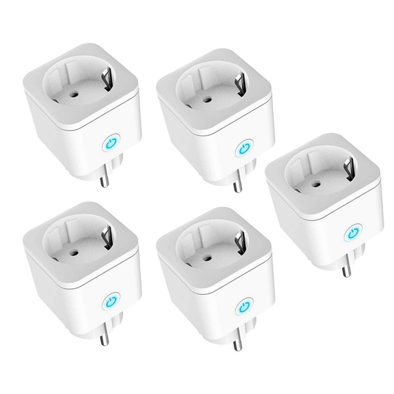Smart Wifi Plug Adapter 16A Eu Remote Voice Control Power Monitor Stopcontact Timing Functie Werk Met Alexa Google Thuis tuya: 5pieces