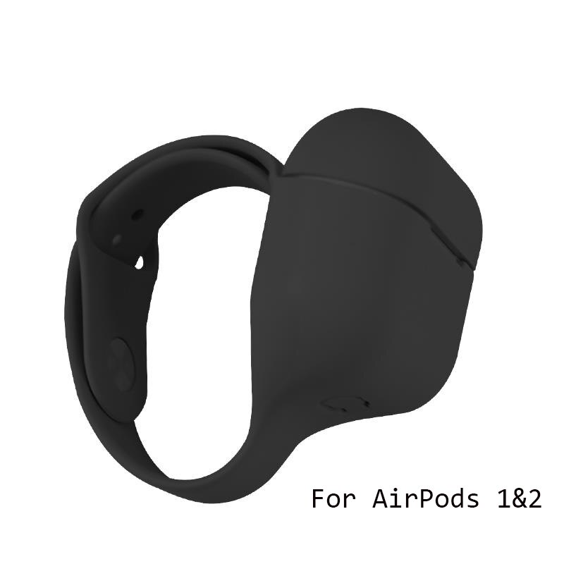 Full Protect Soft Case For Apple AirPods Pro 3 2 1 Wrist Band Sports Case For Air Pods 3 2 1 Pro Silicon Portable Bag Cover Capa: Black For 1 2