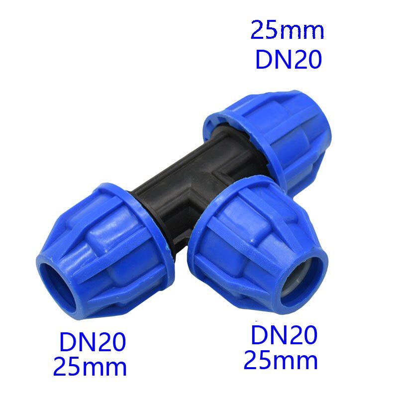 Dn15 dn20 dn25 ppr pvc pe rør tee vann splitter 1/2 3/4 1 tommers vannrør reduserende tee t kobling 1 stk.: B