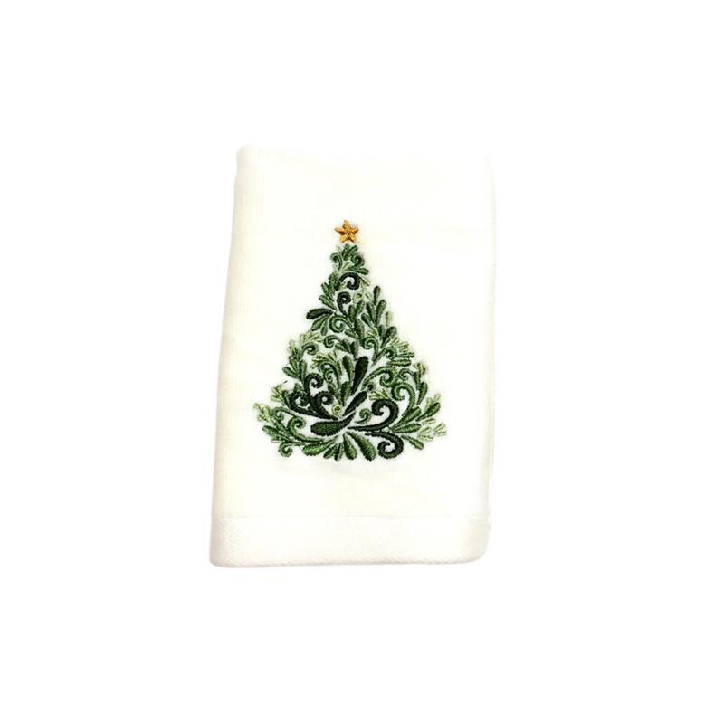 Serviette de nettoyage pour le visage, brodée de noël, bonhomme de neige, père noël, de nouvel an, ornements de salle de bain: Xmas Tree