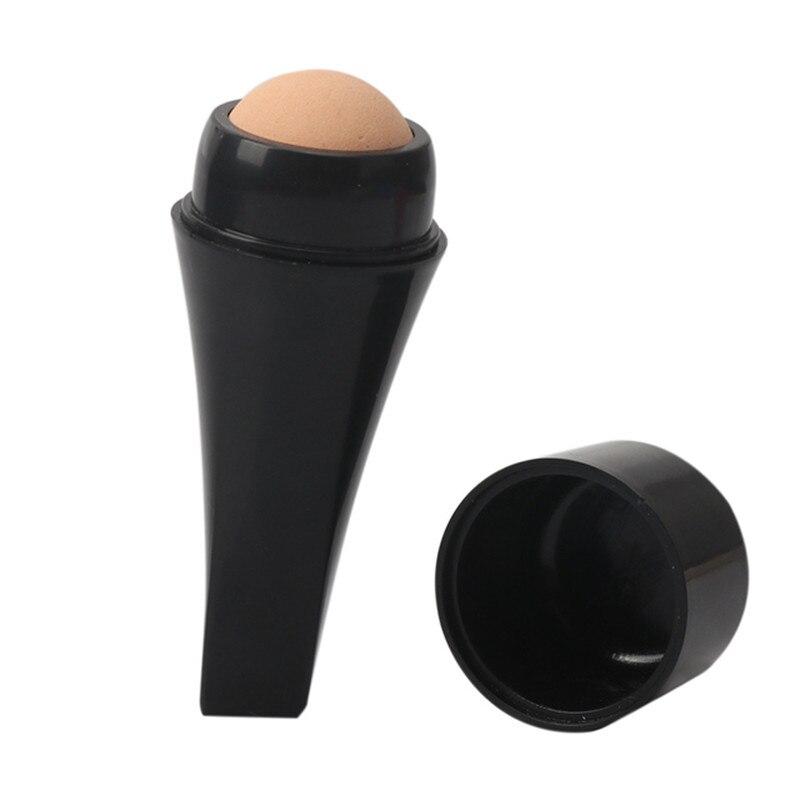 7 cores 4 tipos de pedra vulcânica esponja meninas rosto senhoras destacável cuidados com a pele limpeza facial massagem bola absorção de óleo rolo: B-Black